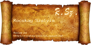 Rocskay Szalvia névjegykártya